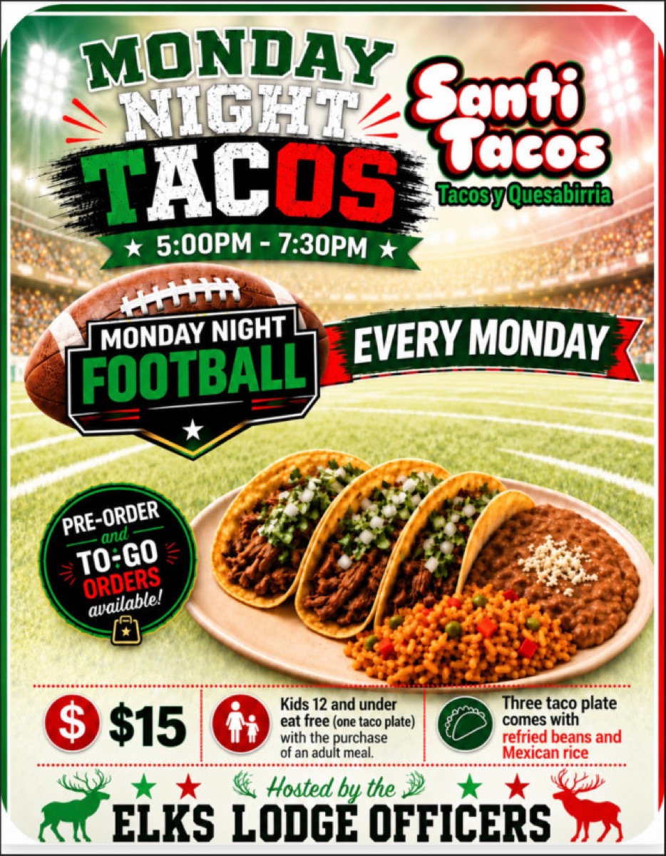 Monday Night Tacos starting September 7, 2026