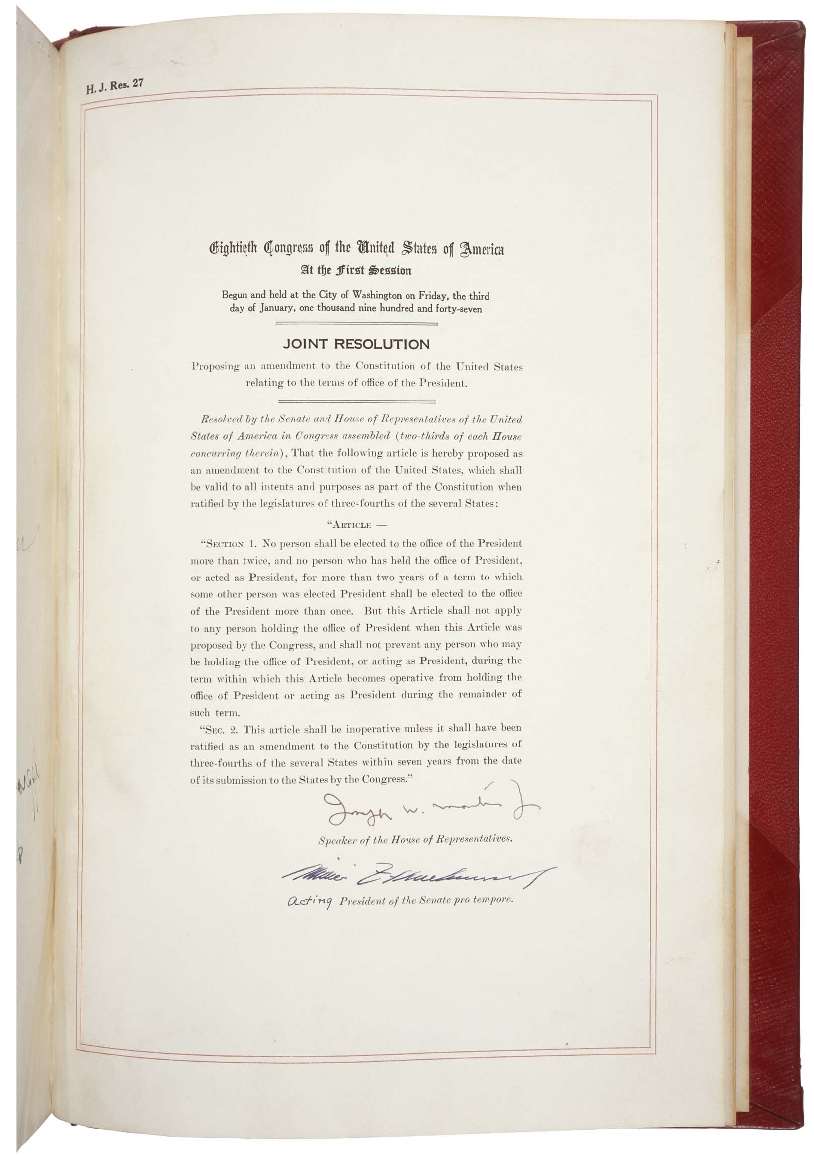 22nd Amendment Page 1 of 1
